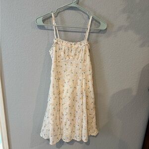 Elegant Cream Floral Mini Dress